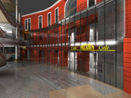 Palladium knihkupectví - vizualizace pro arch. Kořeného
